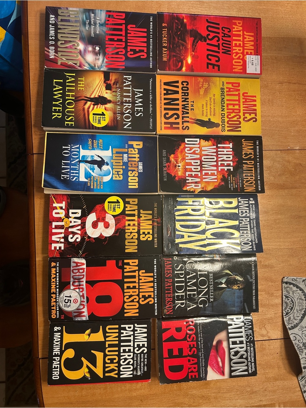 12 James Patterson Thriller Paperback Books